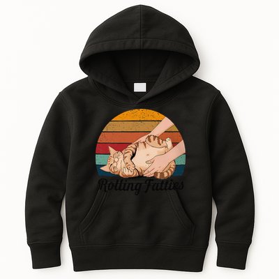 Rolling Fatties Cat Lover Humor Pet Cat Kitten Owner Kids Hoodie