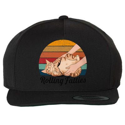 Rolling Fatties Cat Lover Humor Pet Cat Kitten Owner Wool Snapback Cap