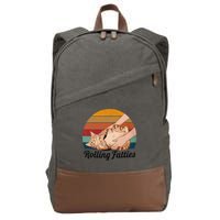 Rolling Fatties Cat Lover Humor Pet Cat Kitten Owner Cotton Canvas Backpack