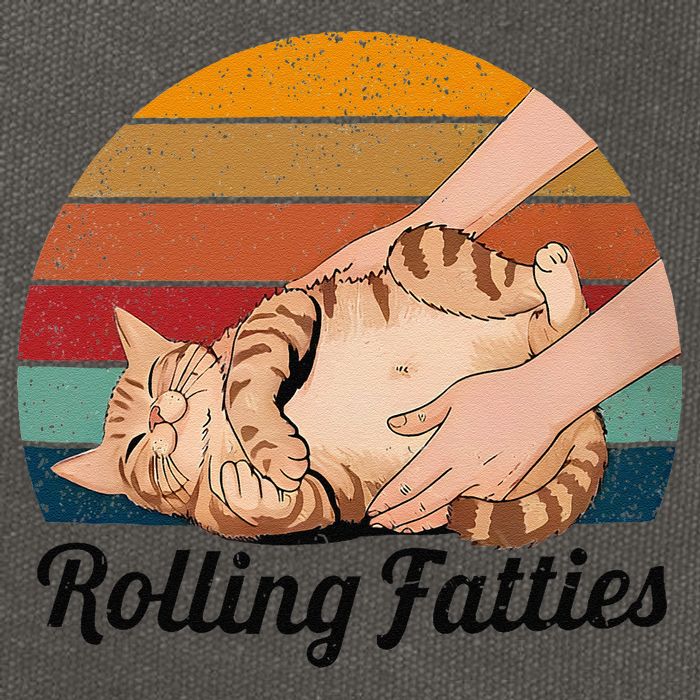 Rolling Fatties Cat Lover Humor Pet Cat Kitten Owner Cotton Canvas Backpack