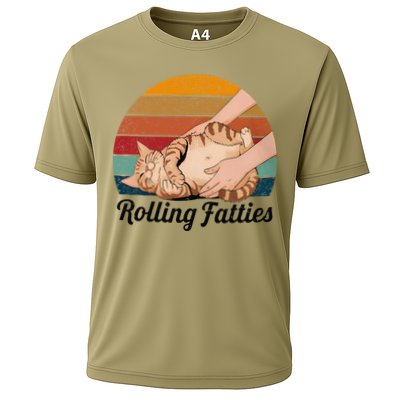 Rolling Fatties Cat Lover Humor Pet Cat Kitten Owner Cooling Performance Crew T-Shirt