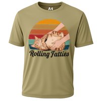 Rolling Fatties Cat Lover Humor Pet Cat Kitten Owner Cooling Performance Crew T-Shirt