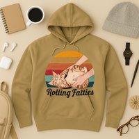 Rolling Fatties Cat Lover Humor Pet Cat Kitten Owner Hoodie