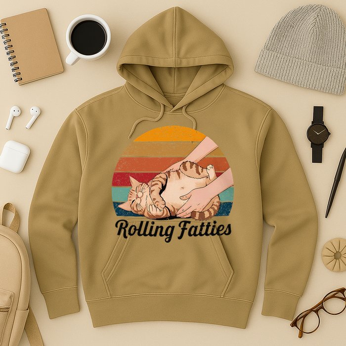 Rolling Fatties Cat Lover Humor Pet Cat Kitten Owner Hoodie