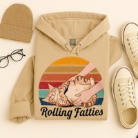 Rolling Fatties Cat Lover Humor Pet Cat Kitten Owner Hoodie