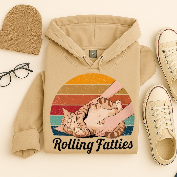 Rolling Fatties Cat Lover Humor Pet Cat Kitten Owner Hoodie