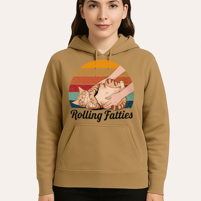 Rolling Fatties Cat Lover Humor Pet Cat Kitten Owner Hoodie