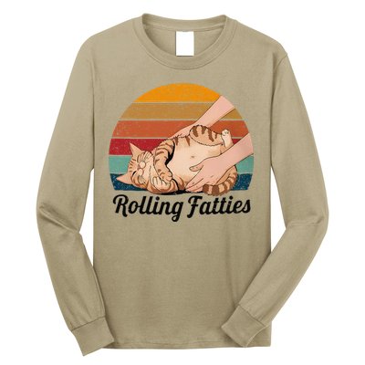 Rolling Fatties Cat Lover Humor Pet Cat Kitten Owner Long Sleeve Shirt