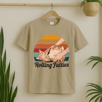 Rolling Fatties Cat Lover Humor Pet Cat Kitten Owner T-Shirt