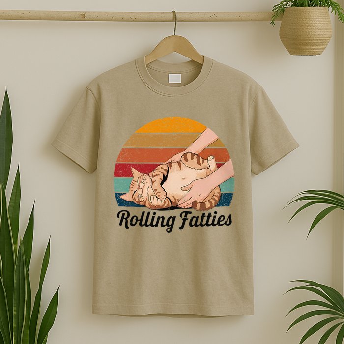 Rolling Fatties Cat Lover Humor Pet Cat Kitten Owner T-Shirt