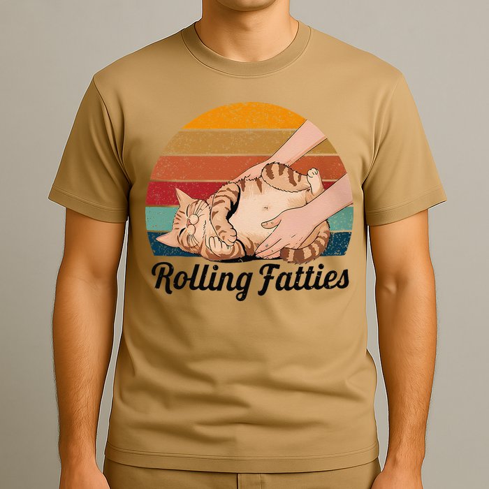 Rolling Fatties Cat Lover Humor Pet Cat Kitten Owner T-Shirt