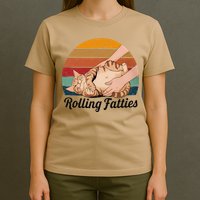 Rolling Fatties Cat Lover Humor Pet Cat Kitten Owner T-Shirt