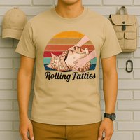 Rolling Fatties Cat Lover Humor Pet Cat Kitten Owner T-Shirt
