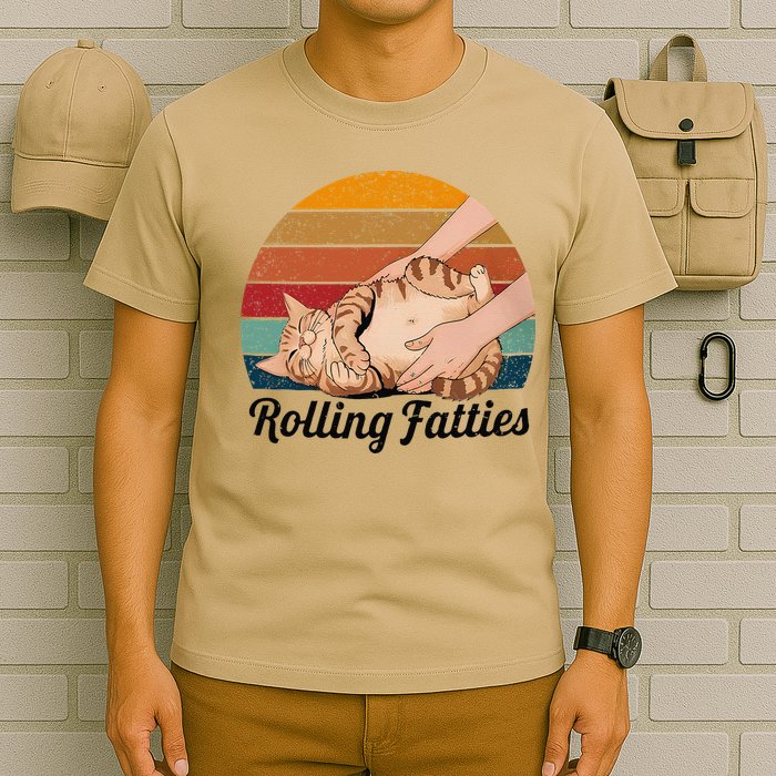 Rolling Fatties Cat Lover Humor Pet Cat Kitten Owner T-Shirt
