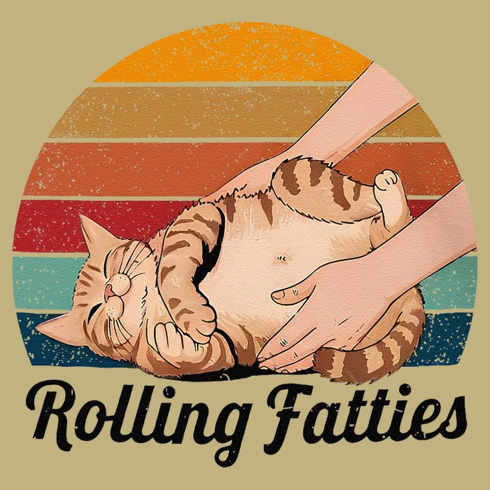 Rolling Fatties Cat Lover Humor Pet Cat Kitten Owner T-Shirt