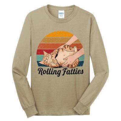 Rolling Fatties Cat Lover Humor Pet Cat Kitten Owner Tall Long Sleeve T-Shirt