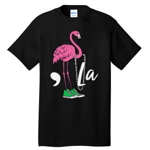 Retro Flamingo Chucks And Pearls Comma La Kamala Harris 2024 Tall T-Shirt