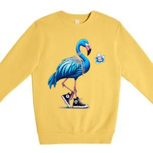 Retro Flamingo Chucks And Pearls Comma La Kamala Harris 2024 Premium Crewneck Sweatshirt