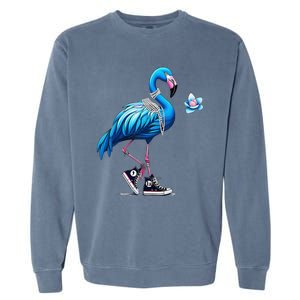 Retro Flamingo Chucks And Pearls Comma La Kamala Harris 2024 Garment-Dyed Sweatshirt