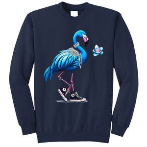 Retro Flamingo Chucks And Pearls Comma La Kamala Harris 2024 Tall Sweatshirt