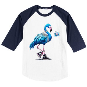 Retro Flamingo Chucks And Pearls Comma La Kamala Harris 2024 Baseball Sleeve Shirt