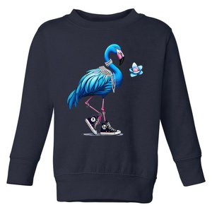 Retro Flamingo Chucks And Pearls Comma La Kamala Harris 2024 Toddler Sweatshirt