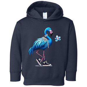 Retro Flamingo Chucks And Pearls Comma La Kamala Harris 2024 Toddler Hoodie