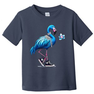 Retro Flamingo Chucks And Pearls Comma La Kamala Harris 2024 Toddler T-Shirt