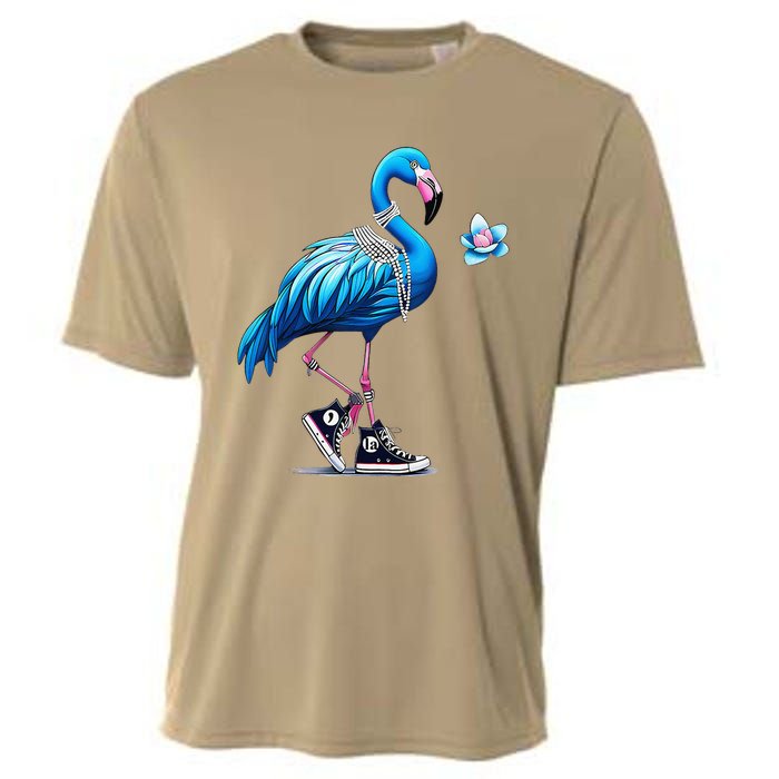 Retro Flamingo Chucks And Pearls Comma La Kamala Harris 2024 Cooling Performance Crew T-Shirt