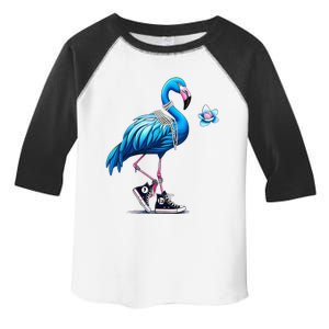 Retro Flamingo Chucks And Pearls Comma La Kamala Harris 2024 Toddler Fine Jersey T-Shirt