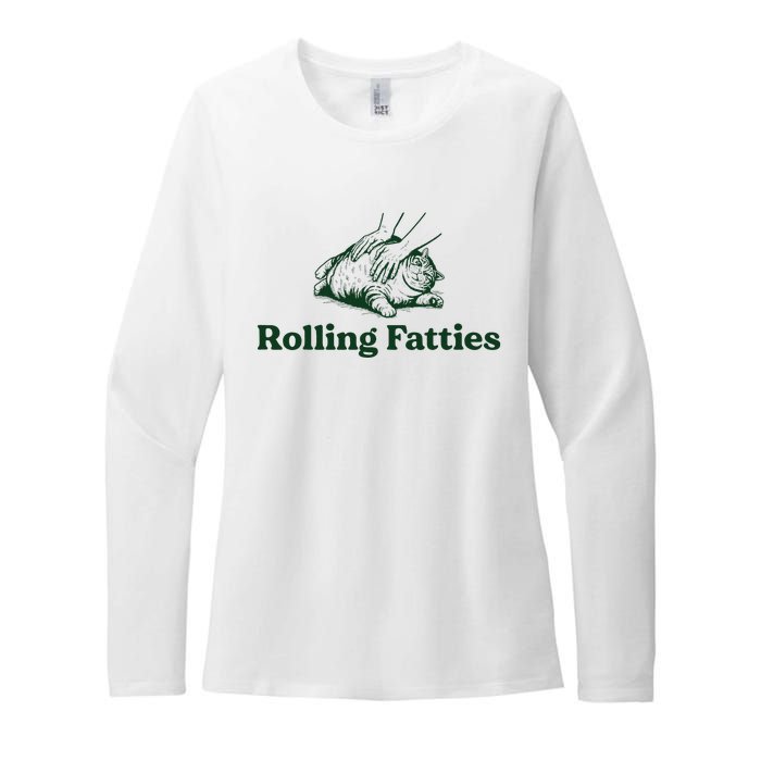 Rolling Fatties Cat Funny Cat Lover Kitten Owner Kitty Womens CVC Long Sleeve Shirt