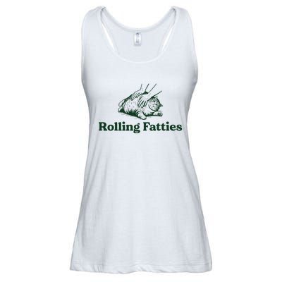 Rolling Fatties Cat Funny Cat Lover Kitten Owner Kitty Ladies Essential Flowy Tank