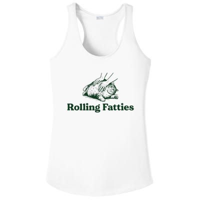 Rolling Fatties Cat Funny Cat Lover Kitten Owner Kitty Ladies PosiCharge Competitor Racerback Tank