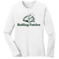 Rolling Fatties Cat Funny Cat Lover Kitten Owner Kitty Ladies Long Sleeve Shirt