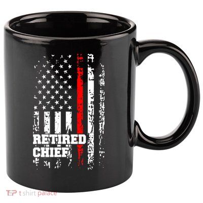 Retired Fire Chief Firefighter Rank Retirement Gift 11oz C Handle Ceramic Mug