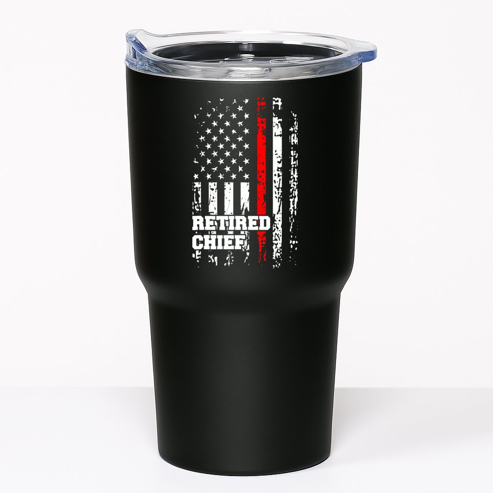 Retired Fire Chief Firefighter Rank Retirement Gift Tumbler