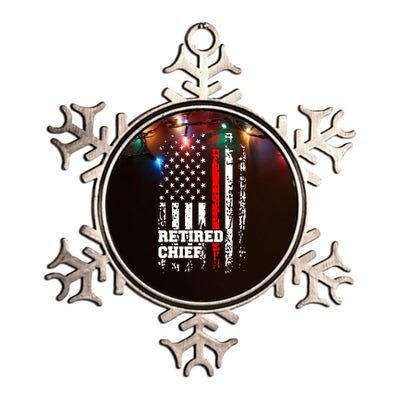 Retired Fire Chief Firefighter Rank Retirement Gift Metallic Star Ornament