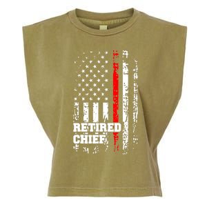 Retired Fire Chief Firefighter Rank Retirement Gift Garment-Dyed Women's Muscle Tee