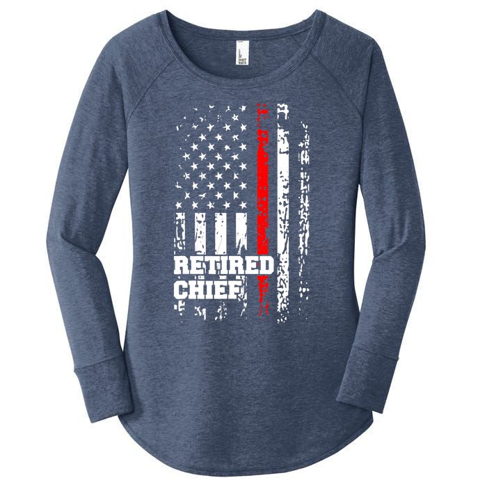 Retired Fire Chief Firefighter Rank Retirement Gift Women's Perfect Tri Tunic Long Sleeve Shirt