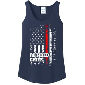 Retired Fire Chief Firefighter Rank Retirement Gift Ladies Essential Tank