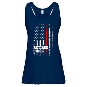 Retired Fire Chief Firefighter Rank Retirement Gift Ladies Essential Flowy Tank