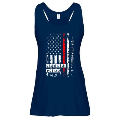 Retired Fire Chief Firefighter Rank Retirement Gift Ladies Essential Flowy Tank