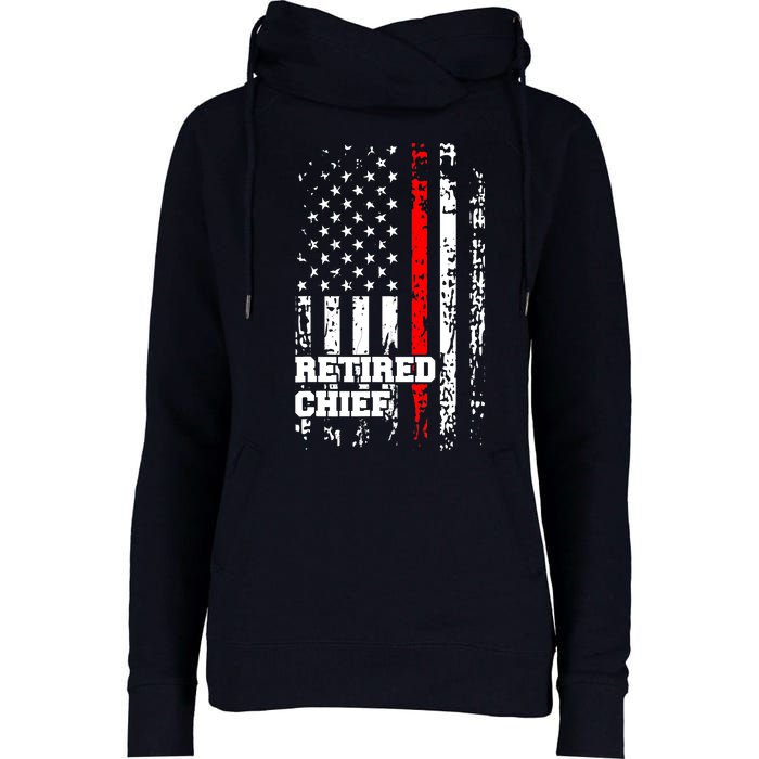 Retired Fire Chief Firefighter Rank Retirement Gift Womens Funnel Neck Pullover Hood