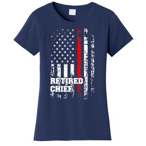 Retired Fire Chief Firefighter Rank Retirement Gift Women's T-Shirt