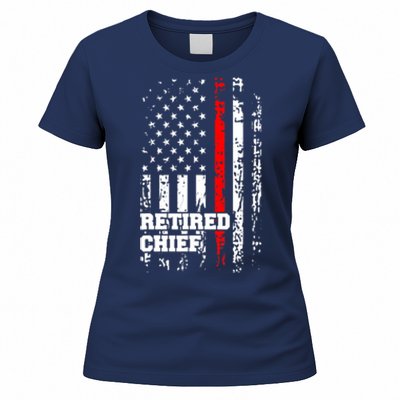 Retired Fire Chief Firefighter Rank Retirement Gift Women's T-Shirt