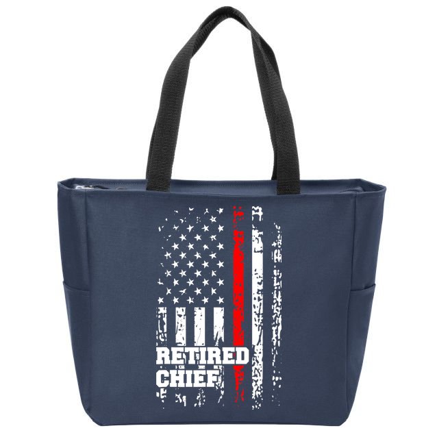 Retired Fire Chief Firefighter Rank Retirement Gift Zip Tote Bag