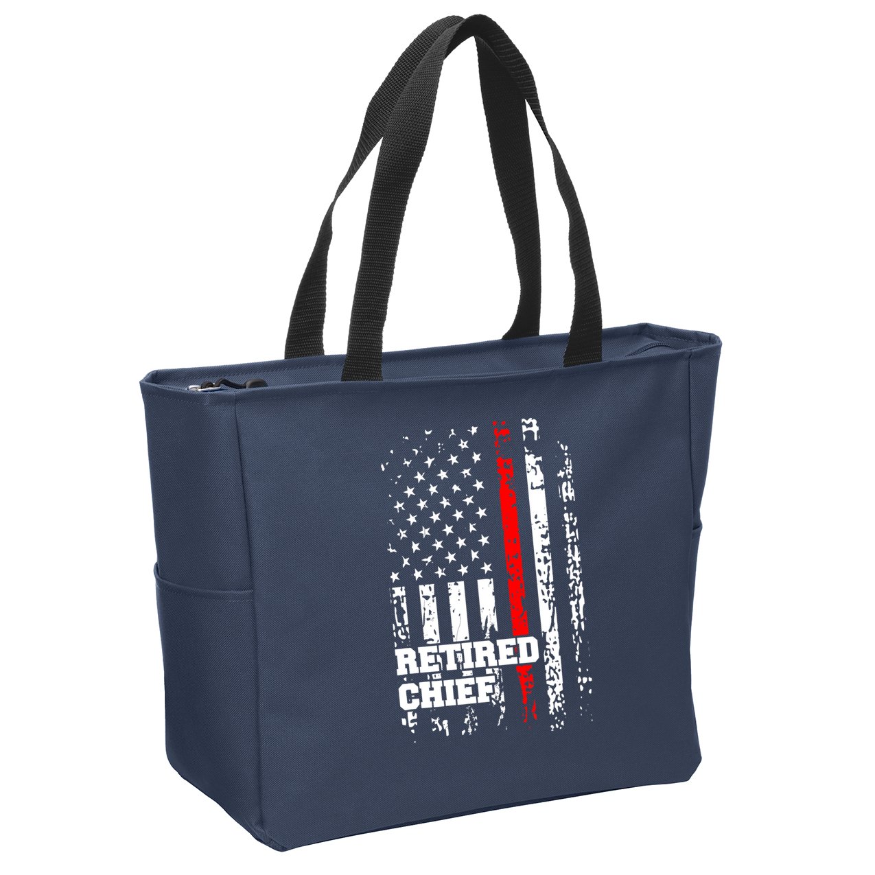 Retired Fire Chief Firefighter Rank Retirement Gift Zip Tote Bag