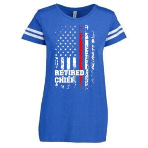 Retired Fire Chief Firefighter Rank Retirement Gift Enza Ladies Jersey Football T-Shirt