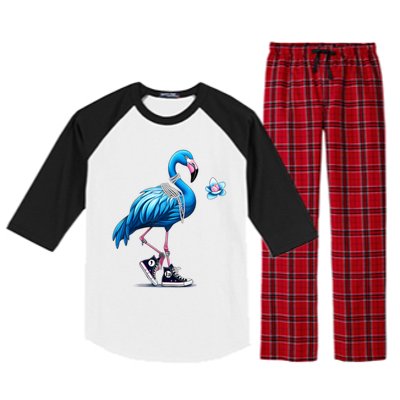 Retro Flamingo Chucks And Pearls Comma La Kamala Harris 2024 Gift Raglan Sleeve Pajama Set