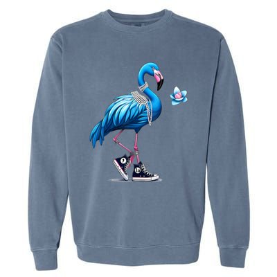 Retro Flamingo Chucks And Pearls Comma La Kamala Harris 2024 Gift Garment-Dyed Sweatshirt